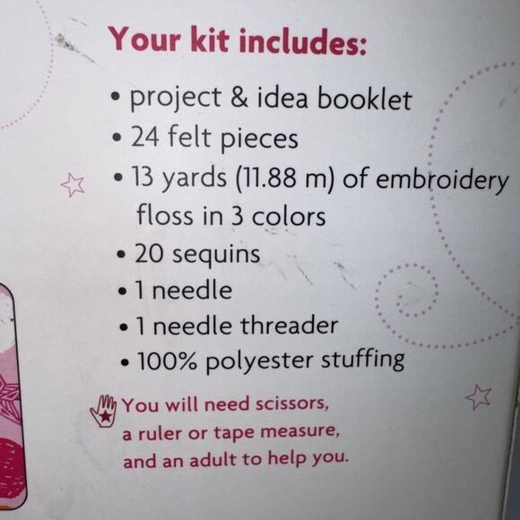 American Girl Crafts Sew & Stuff Kit 50 PcCreate 2 Stuffed OWLS PINK -New In Box - Picture 4 of 8